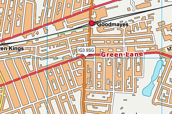 IG3 9SG map - OS VectorMap District (Ordnance Survey)