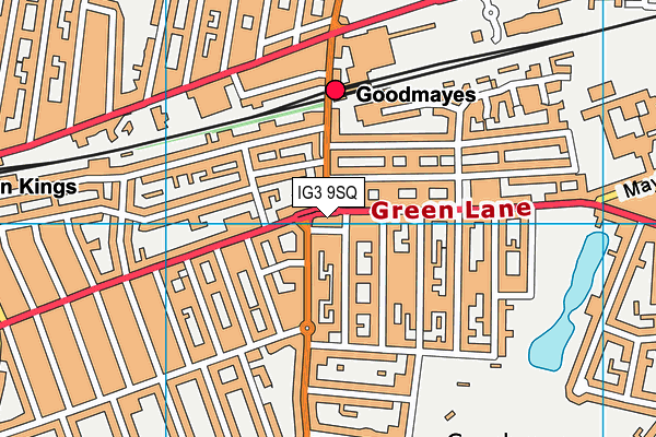 IG3 9SQ map - OS VectorMap District (Ordnance Survey)