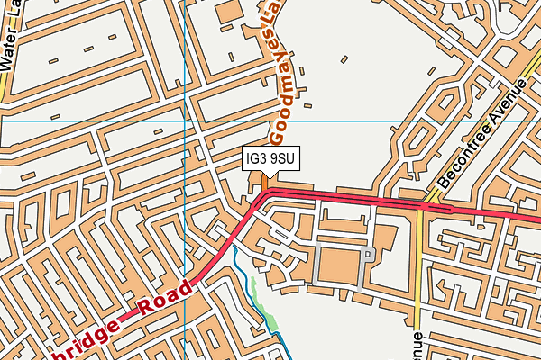IG3 9SU map - OS VectorMap District (Ordnance Survey)