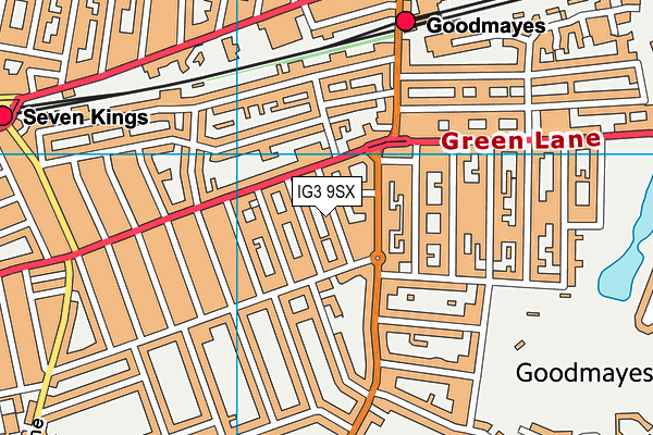 IG3 9SX map - OS VectorMap District (Ordnance Survey)