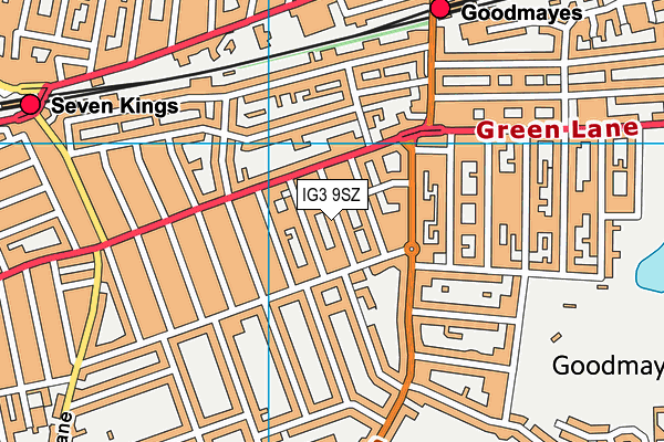 IG3 9SZ map - OS VectorMap District (Ordnance Survey)