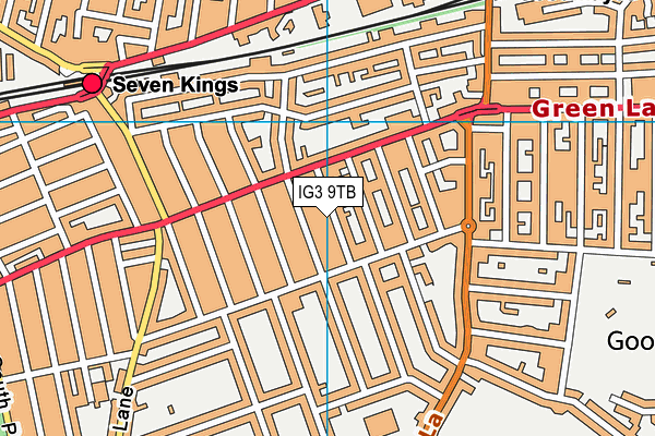 IG3 9TB map - OS VectorMap District (Ordnance Survey)