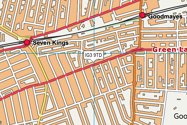 IG3 9TD map - OS VectorMap District (Ordnance Survey)