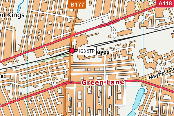 IG3 9TP map - OS VectorMap District (Ordnance Survey)