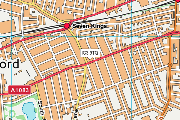 IG3 9TQ map - OS VectorMap District (Ordnance Survey)