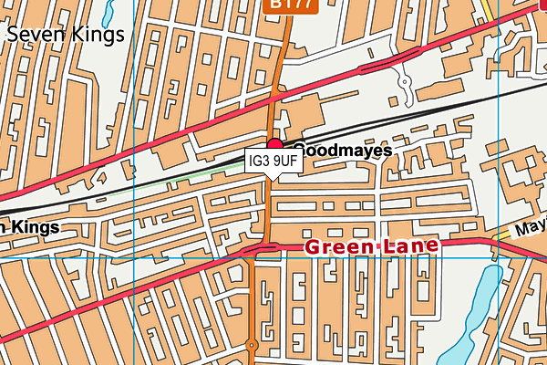 IG3 9UF map - OS VectorMap District (Ordnance Survey)