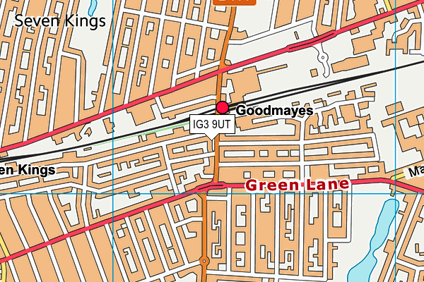 IG3 9UT map - OS VectorMap District (Ordnance Survey)