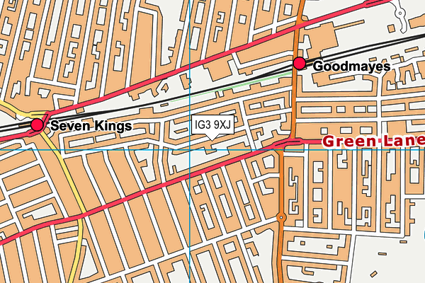 IG3 9XJ map - OS VectorMap District (Ordnance Survey)