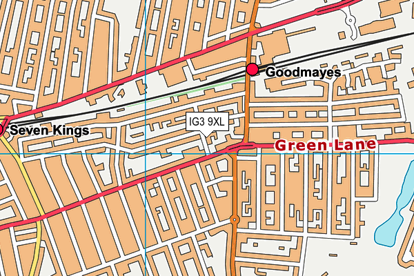 IG3 9XL map - OS VectorMap District (Ordnance Survey)