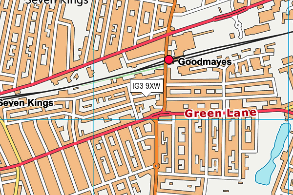 IG3 9XW map - OS VectorMap District (Ordnance Survey)