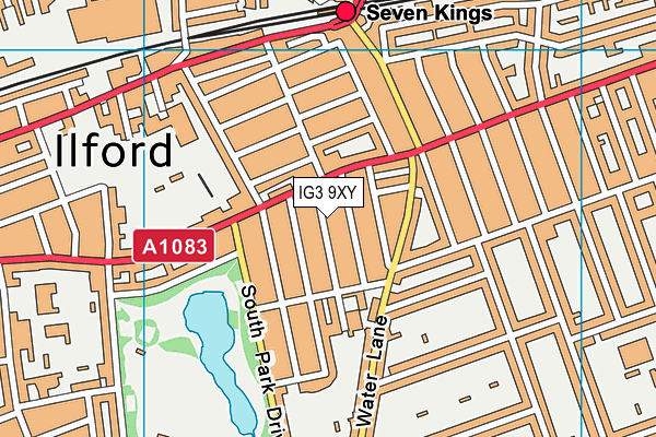 IG3 9XY map - OS VectorMap District (Ordnance Survey)