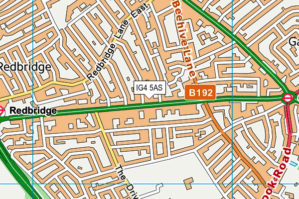 IG4 5AS map - OS VectorMap District (Ordnance Survey)