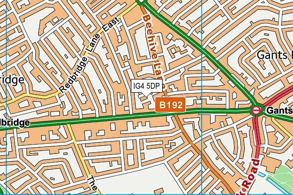 IG4 5DP map - OS VectorMap District (Ordnance Survey)