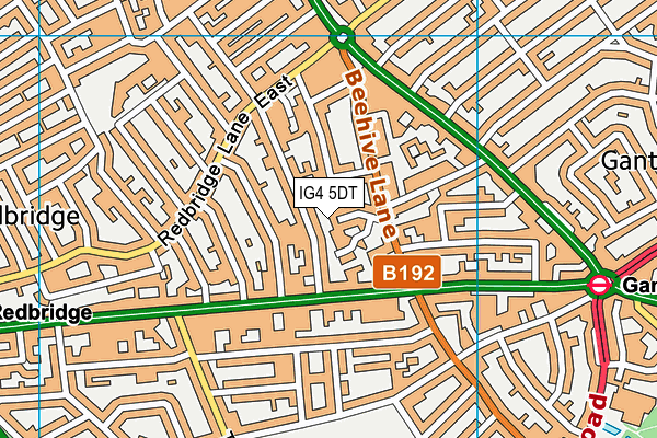 IG4 5DT map - OS VectorMap District (Ordnance Survey)