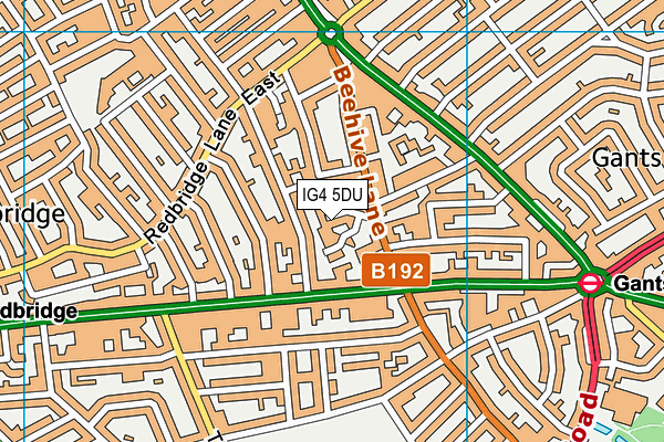 IG4 5DU map - OS VectorMap District (Ordnance Survey)