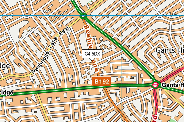 IG4 5DX map - OS VectorMap District (Ordnance Survey)