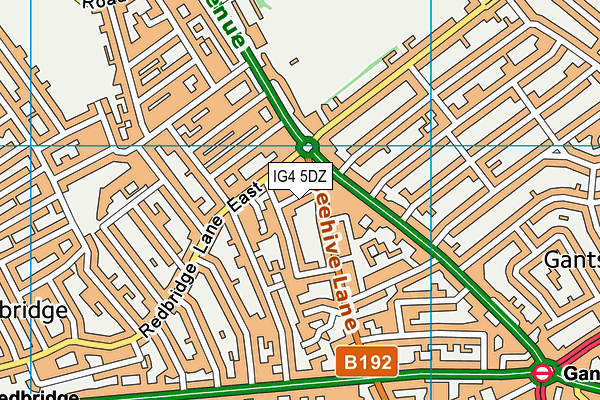 IG4 5DZ map - OS VectorMap District (Ordnance Survey)