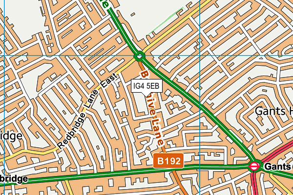 IG4 5EB map - OS VectorMap District (Ordnance Survey)