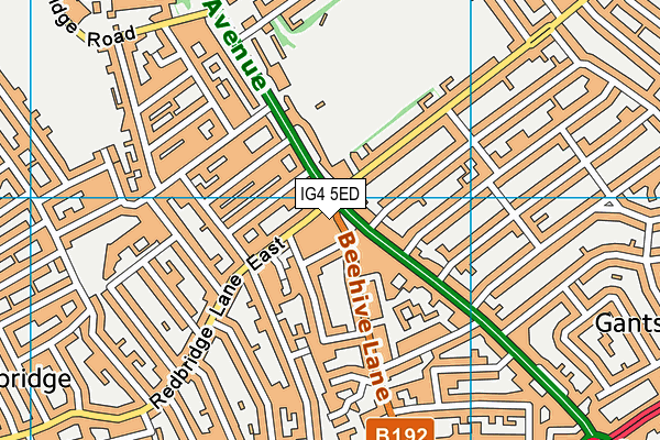 IG4 5ED map - OS VectorMap District (Ordnance Survey)