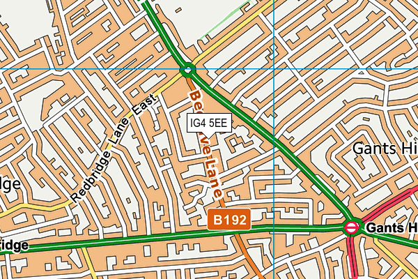 IG4 5EE map - OS VectorMap District (Ordnance Survey)