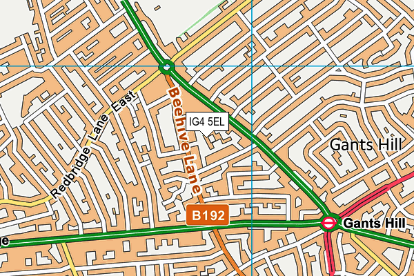IG4 5EL map - OS VectorMap District (Ordnance Survey)