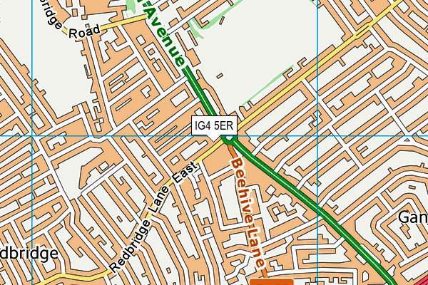 IG4 5ER map - OS VectorMap District (Ordnance Survey)