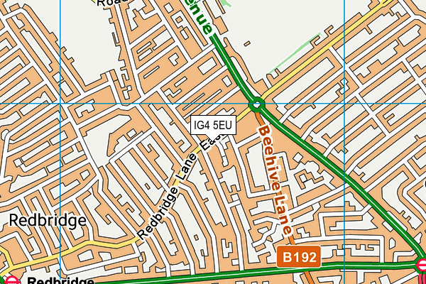 IG4 5EU map - OS VectorMap District (Ordnance Survey)