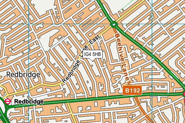 IG4 5HB map - OS VectorMap District (Ordnance Survey)