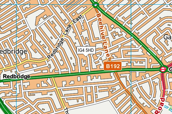 IG4 5HD map - OS VectorMap District (Ordnance Survey)