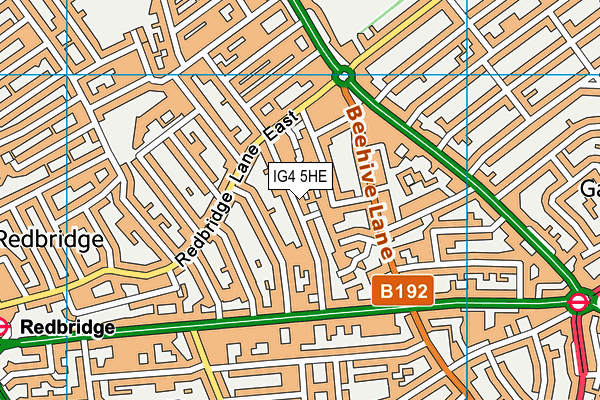 IG4 5HE map - OS VectorMap District (Ordnance Survey)