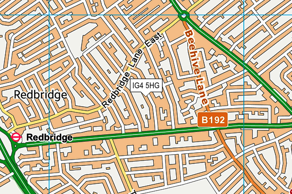 IG4 5HG map - OS VectorMap District (Ordnance Survey)