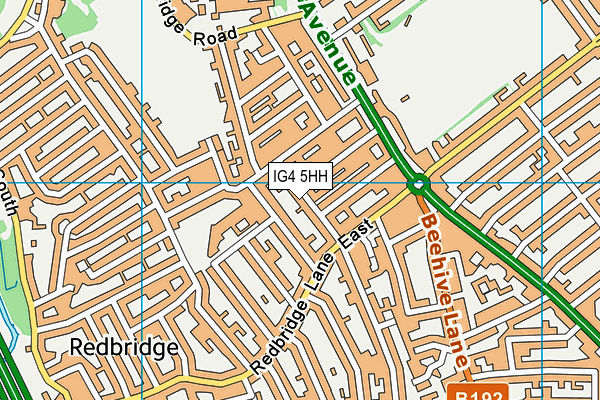 IG4 5HH map - OS VectorMap District (Ordnance Survey)