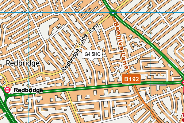 IG4 5HQ map - OS VectorMap District (Ordnance Survey)