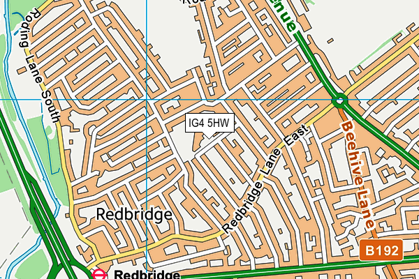 Redbridge Primary School map (IG4 5HW) - OS VectorMap District (Ordnance Survey)