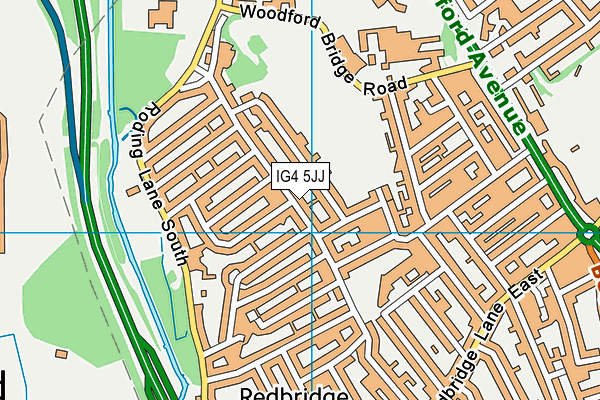 IG4 5JJ map - OS VectorMap District (Ordnance Survey)