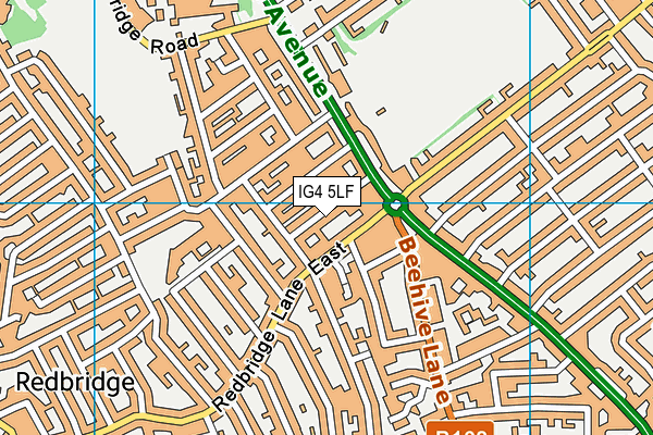 IG4 5LF map - OS VectorMap District (Ordnance Survey)