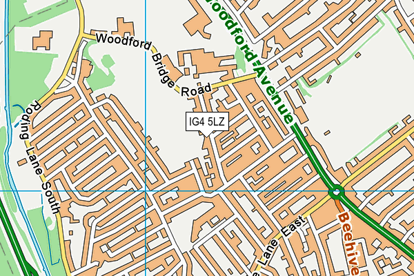 IG4 5LZ map - OS VectorMap District (Ordnance Survey)