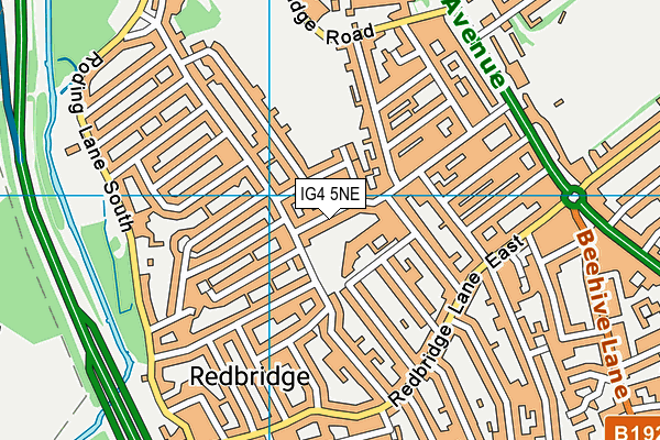 IG4 5NE map - OS VectorMap District (Ordnance Survey)