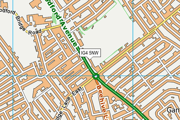 IG4 5NW map - OS VectorMap District (Ordnance Survey)