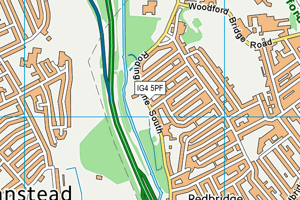 IG4 5PF map - OS VectorMap District (Ordnance Survey)