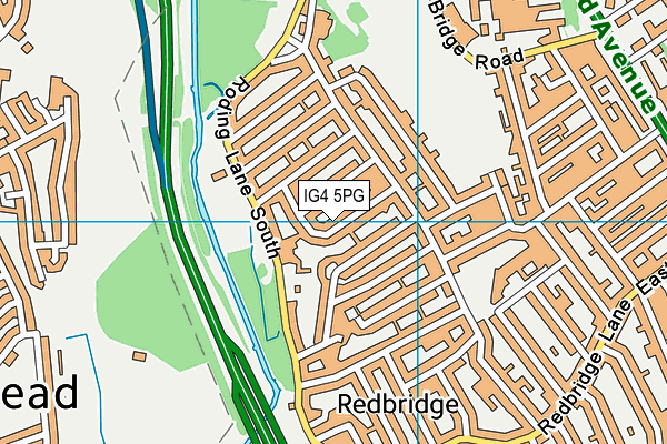 IG4 5PG map - OS VectorMap District (Ordnance Survey)