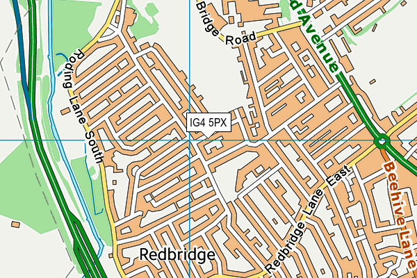 IG4 5PX map - OS VectorMap District (Ordnance Survey)