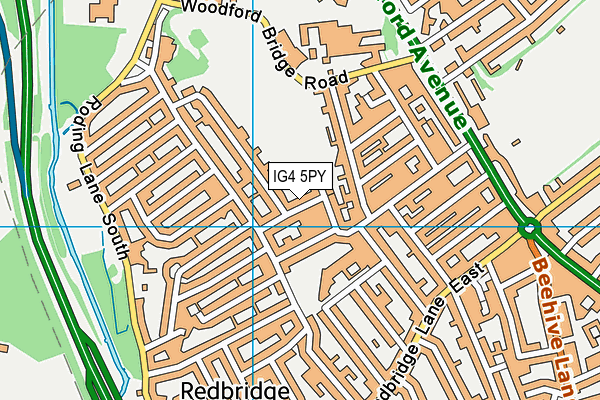 IG4 5PY map - OS VectorMap District (Ordnance Survey)