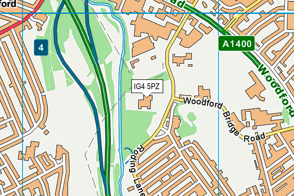 IG4 5PZ map - OS VectorMap District (Ordnance Survey)