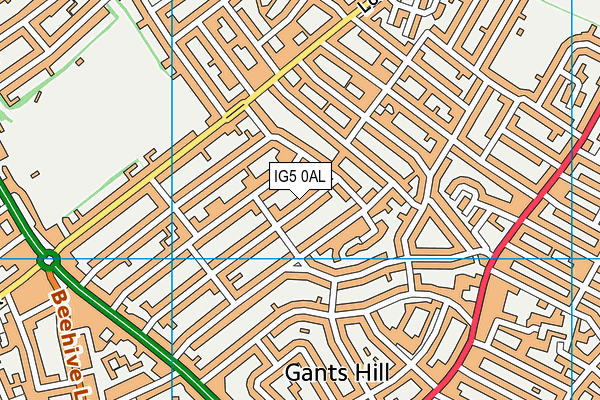 IG5 0AL map - OS VectorMap District (Ordnance Survey)