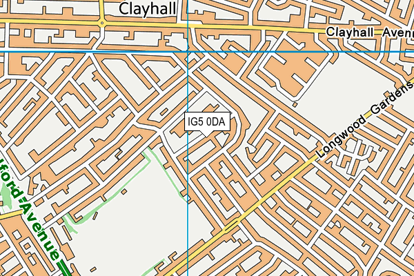 IG5 0DA map - OS VectorMap District (Ordnance Survey)