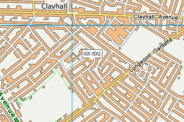 IG5 0DQ map - OS VectorMap District (Ordnance Survey)