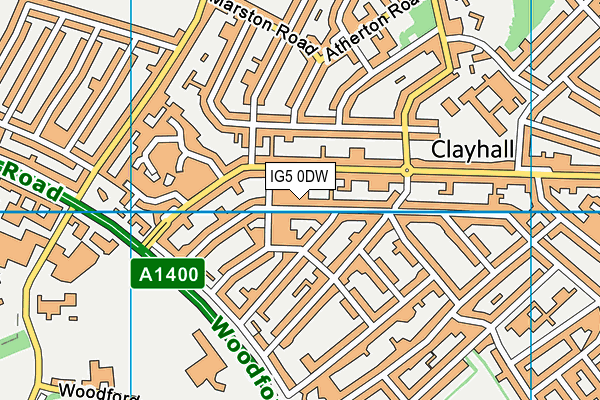 IG5 0DW map - OS VectorMap District (Ordnance Survey)