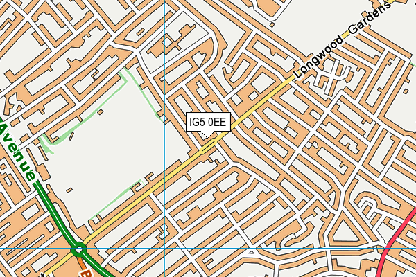 IG5 0EE map - OS VectorMap District (Ordnance Survey)