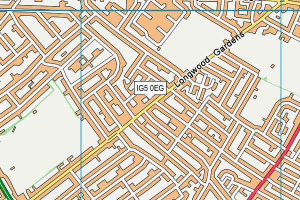 IG5 0EG map - OS VectorMap District (Ordnance Survey)